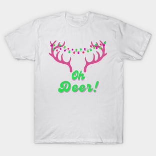 Oh Deer! Pink Antlers T-Shirt